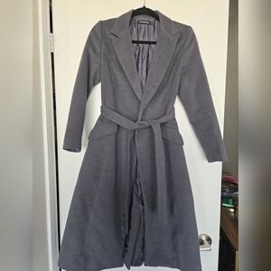 Elegant Gray Belted Coat